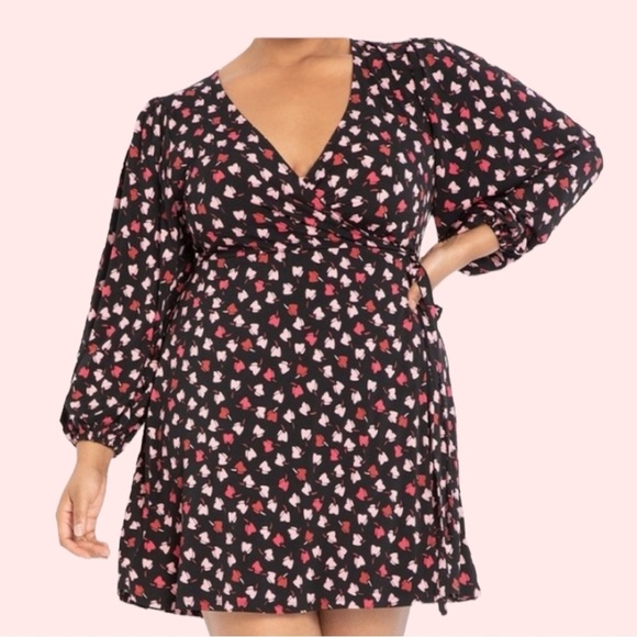 Eloquii Parisian Petals Full Sleeve Wrap Dress Size 4X - Picture 1 of 7
